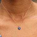 Lapis Inlay and 14K Gold Heart Charm