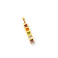 Rainbow Stone and 14K Gold Bar Charm