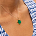 Malachite and 14k Gold Heart Shaped Charm