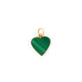 Malachite and 14k Gold Heart Shaped Charm