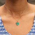 Malachite and 14k Gold Heart Shaped Charm