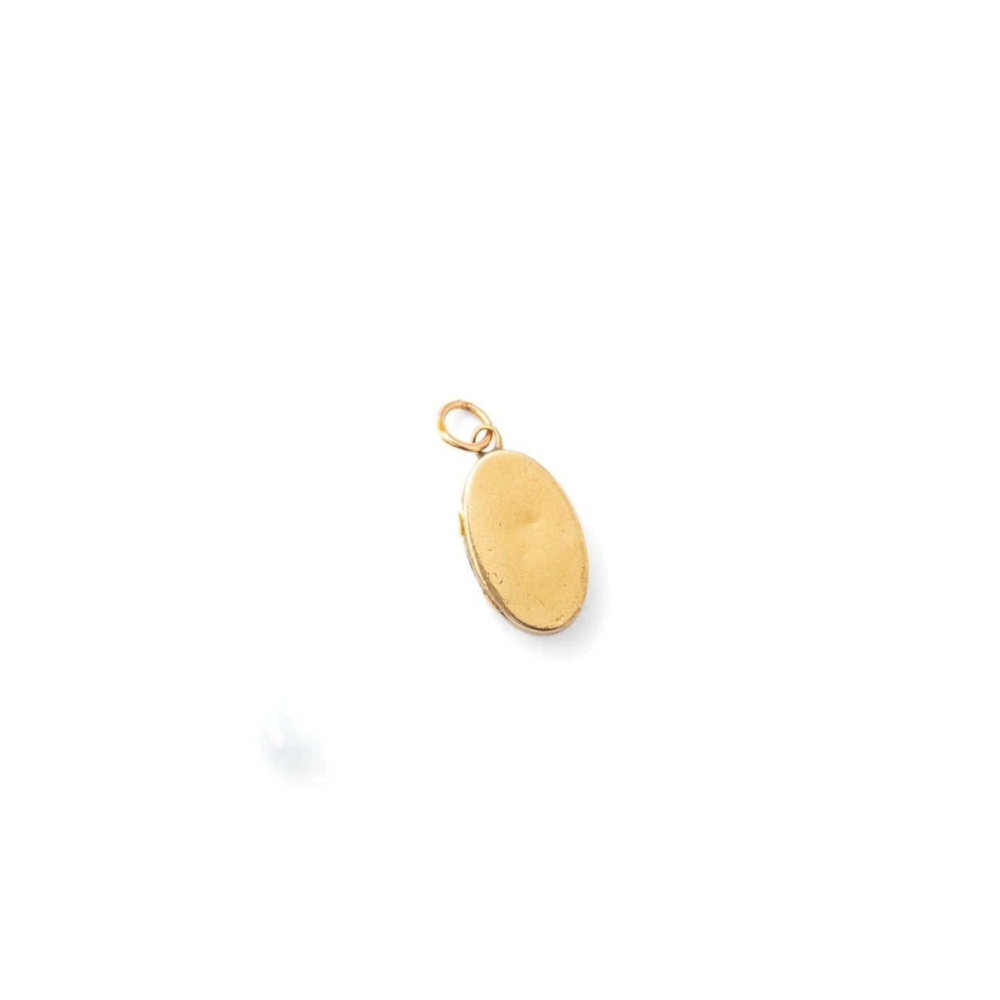 Miniature 10k Gold Oval Locket Charm