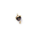 Victorian Enamel, Pearl, and 14K Gold Hanging Heart Charm