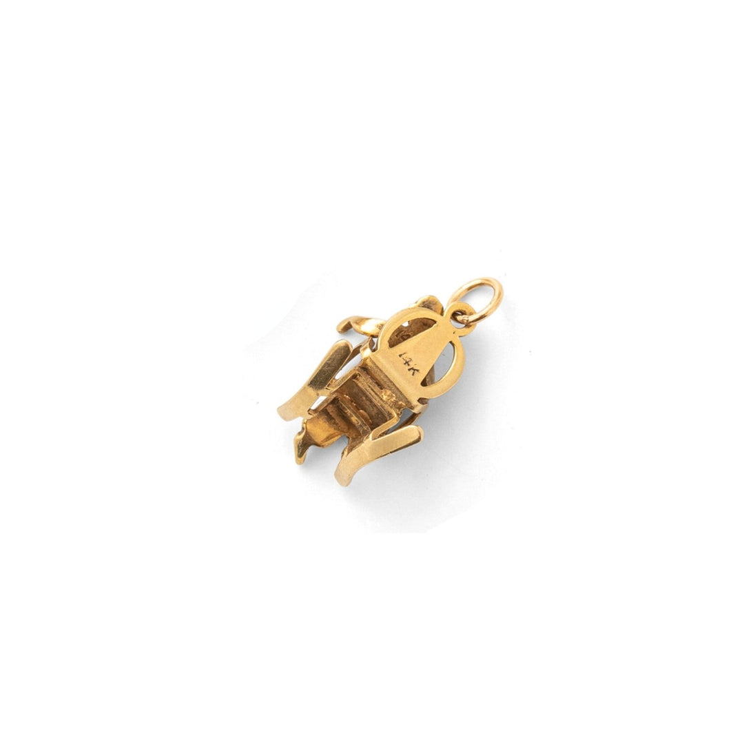 Woman In Rocking Chair 14k Gold And Enamel Charm