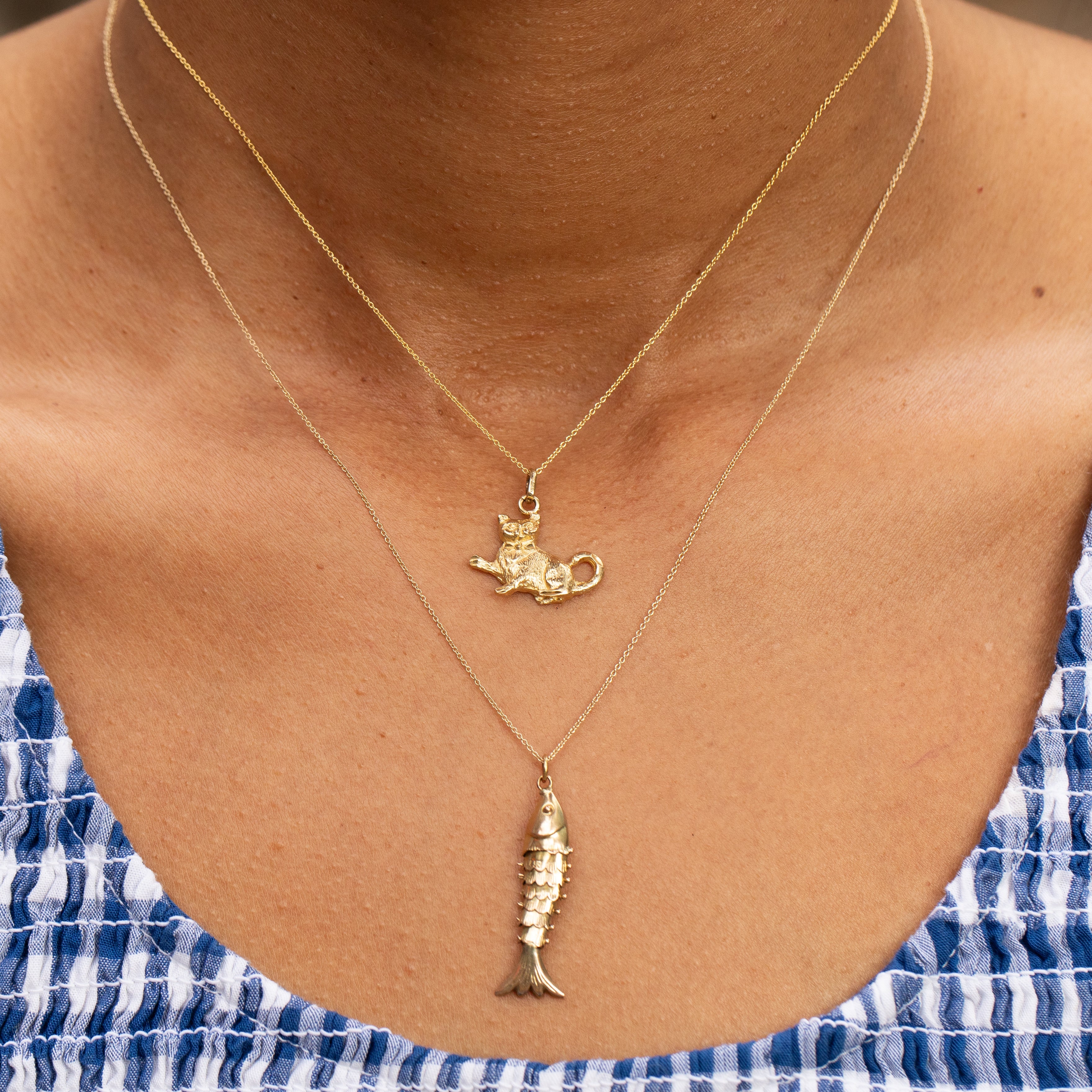 Articulated Fish 14k Gold Movable Charm