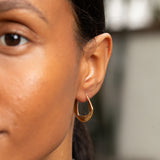 Modernist 14k Gold Hoop Earrings