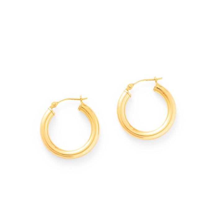 Round Tube 18k Gold Hoop Earrings