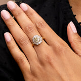 Victorian Diamond Cluster, 18K Gold and Platinum Ring