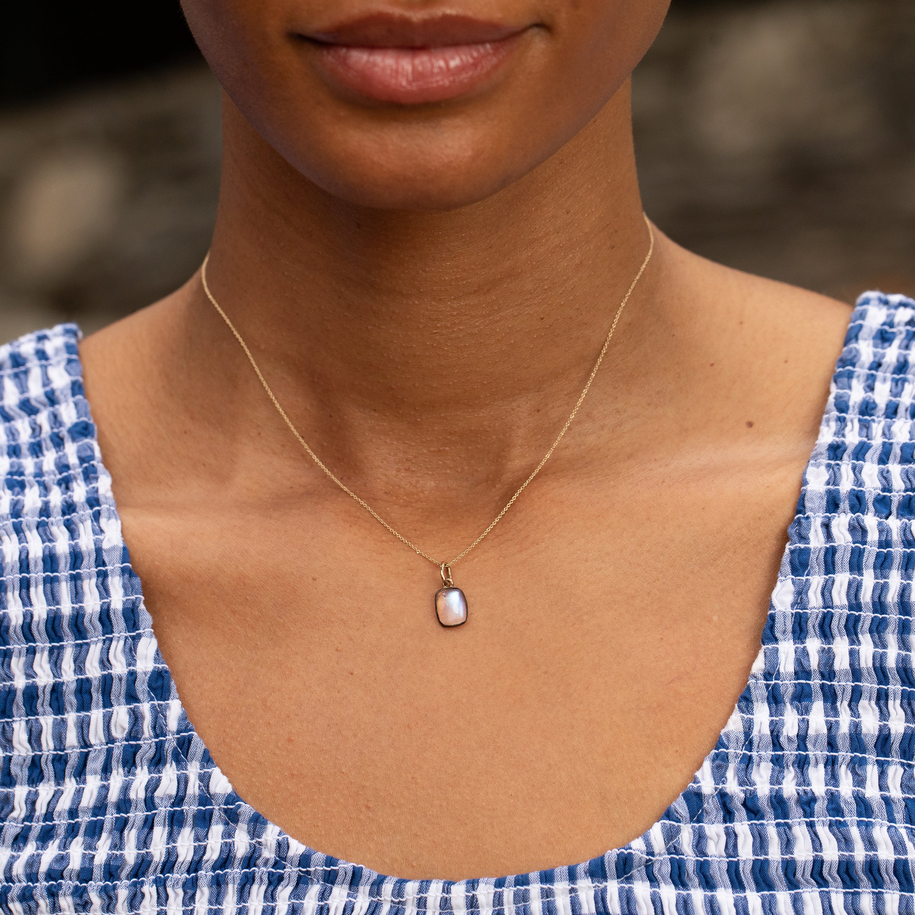 Victorian Moonstone, Silver, And 14k Gold Charm