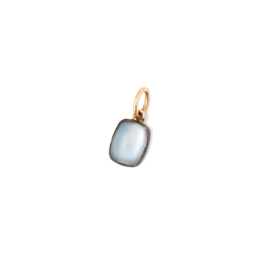 Victorian Moonstone, Silver, And 14k Gold Charm