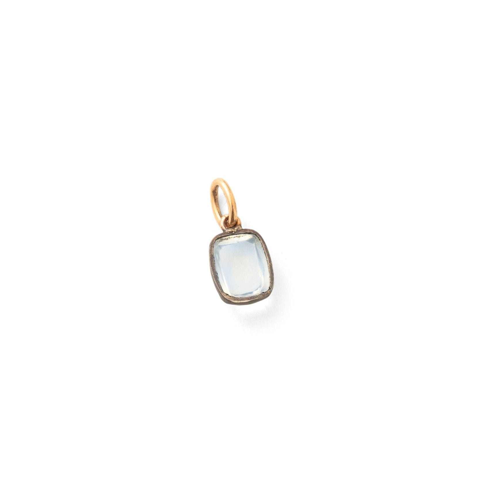 Victorian Moonstone, Silver, And 14k Gold Charm