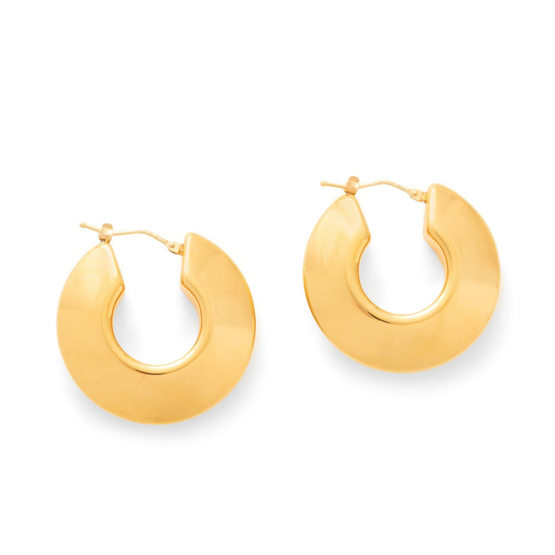 Italian Convex 14k Gold Hoop Earrings