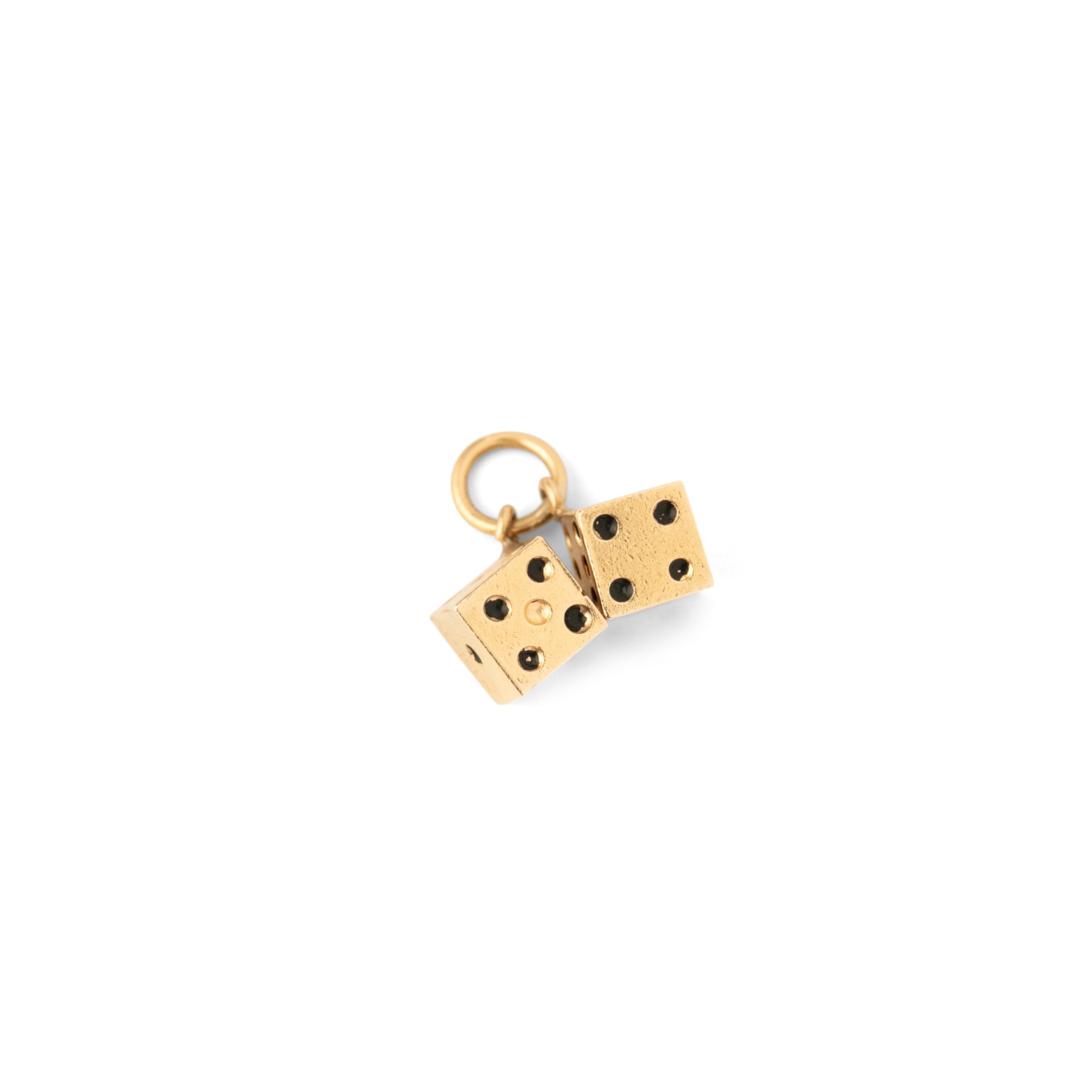 Pair of Dice 14k Gold Charm