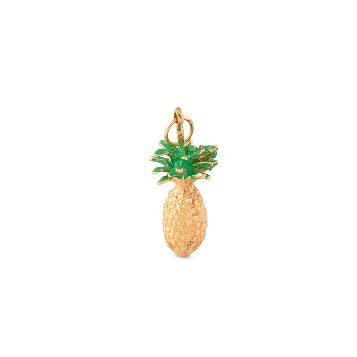 Enamel and 14K Gold Pineapple Charm