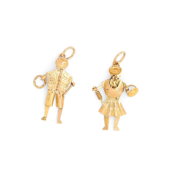 Pair of Movable 14k Gold Matador Charms