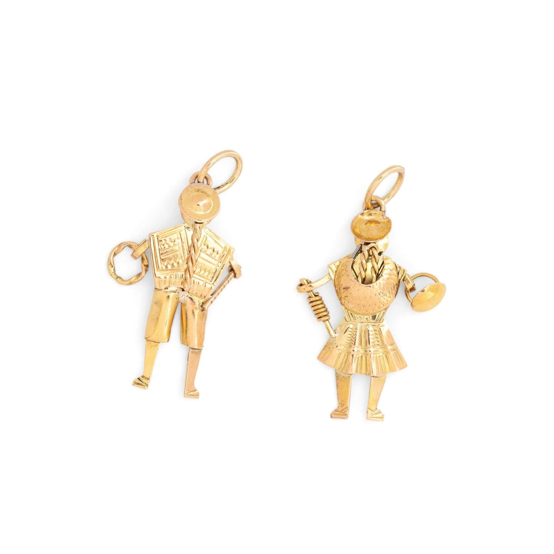 Pair of Movable 14k Gold Matador Charms