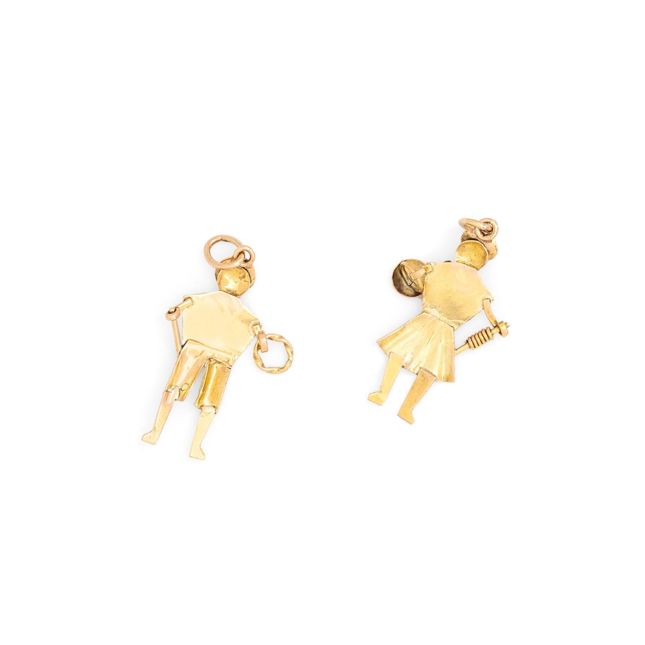 Pair of Movable 14k Gold Matador Charms