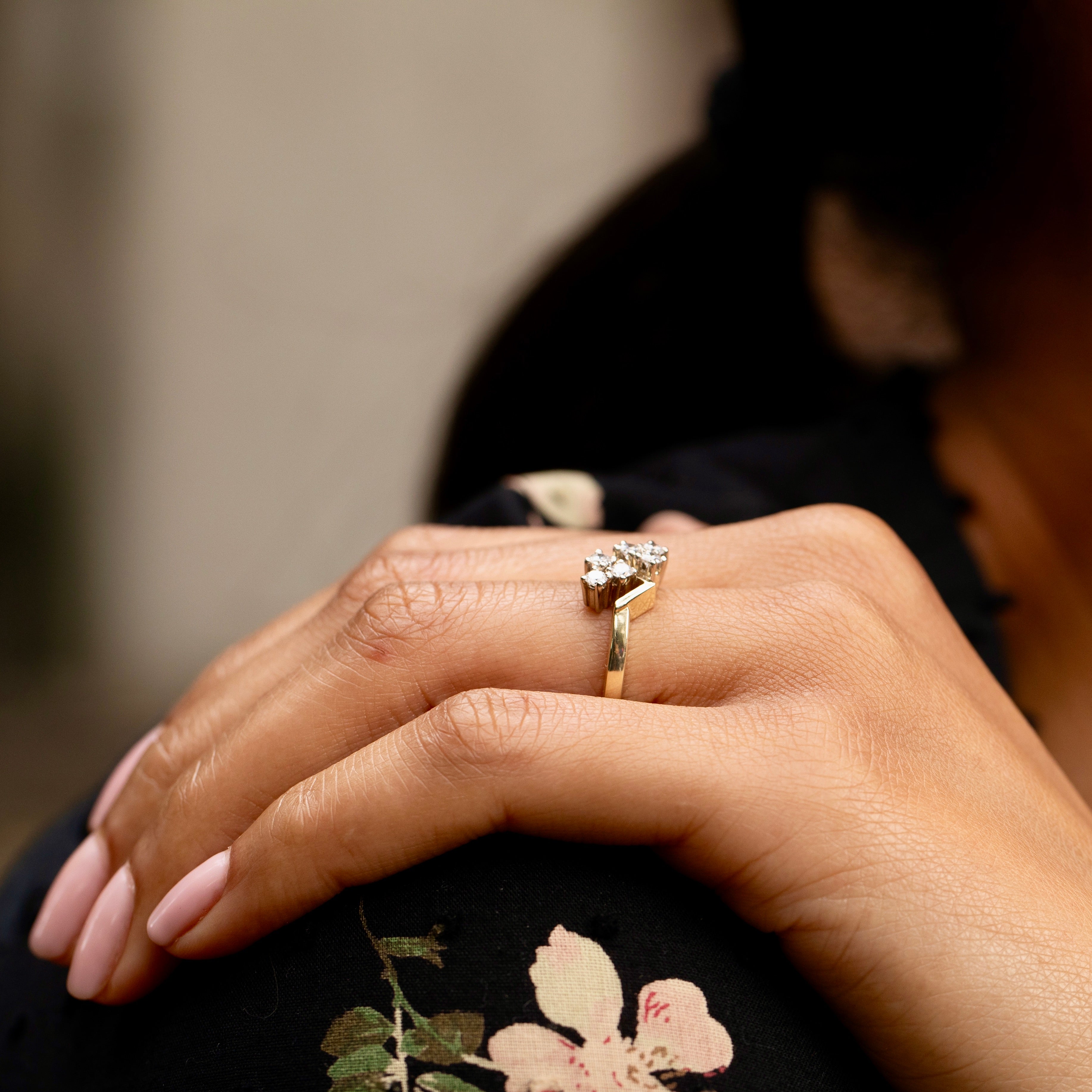 Zigzag Diamond and 14K Gold Ring