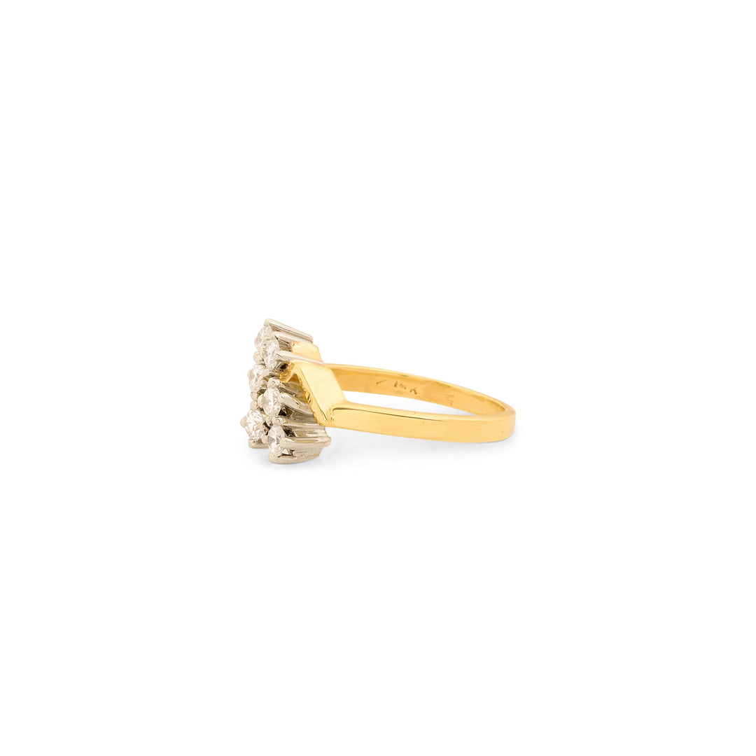 Zigzag Diamond and 14K Gold Ring