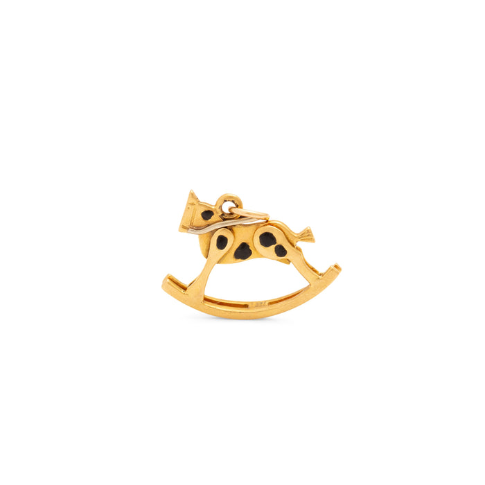 Enamel and 18K Gold Rocking Horse Charm