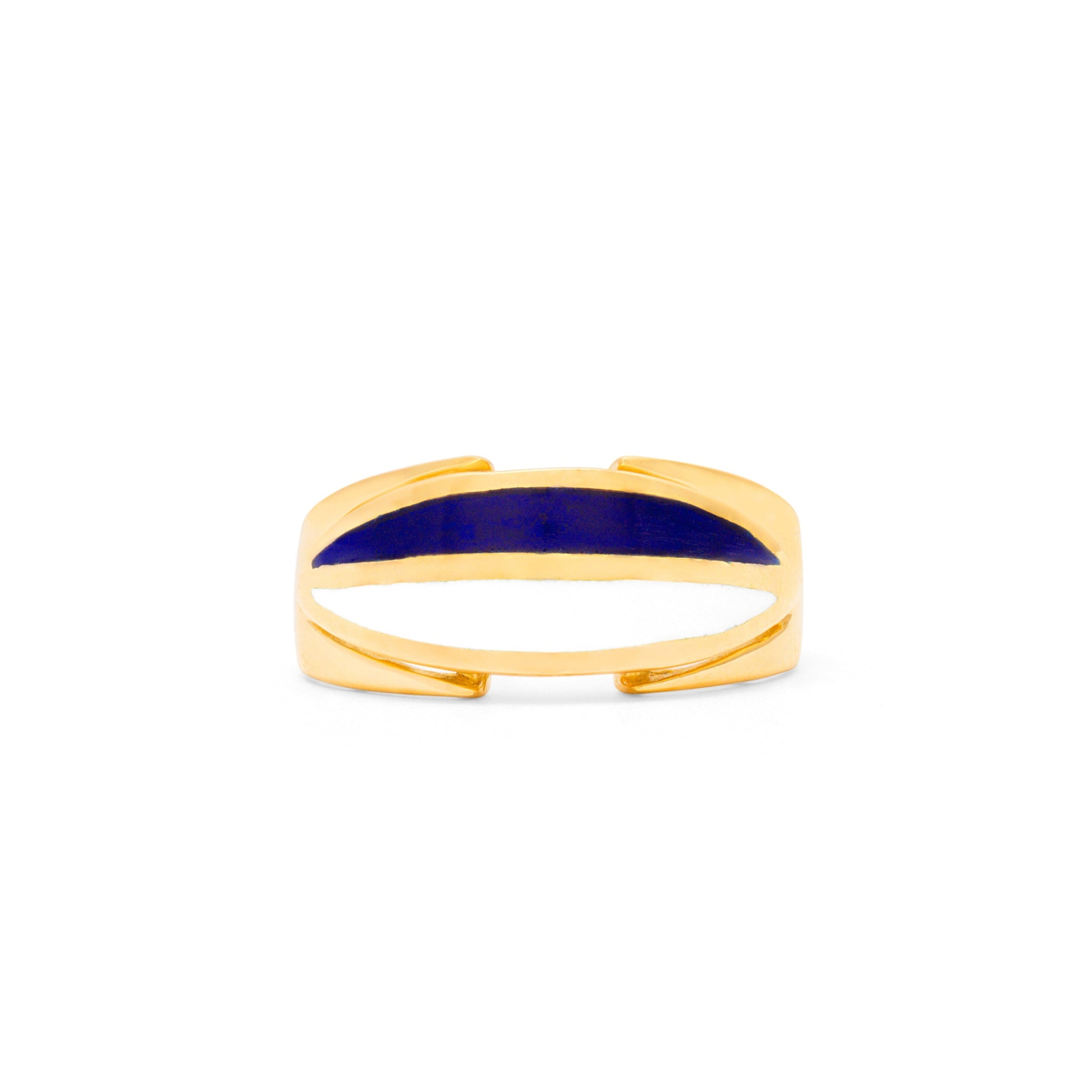 Italian Enamel and 18K Gold Ring