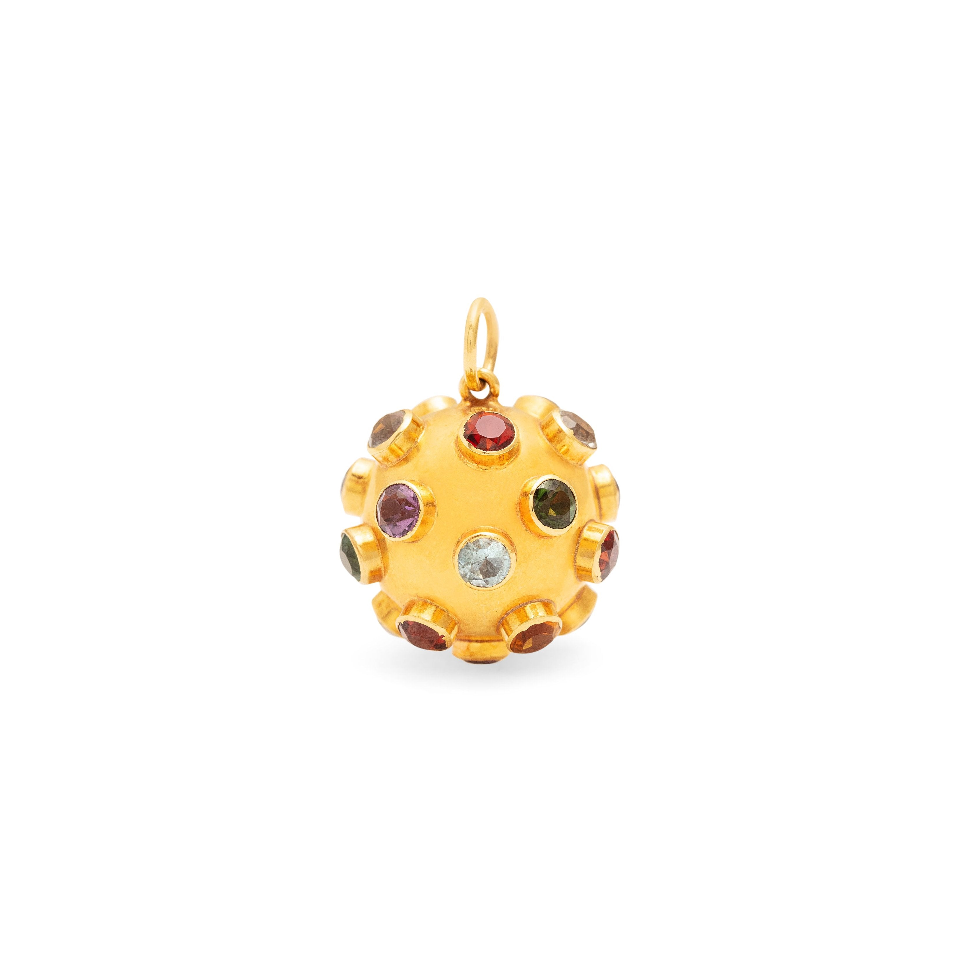 Multi-Stone and 18k Gold Sputnik Charm