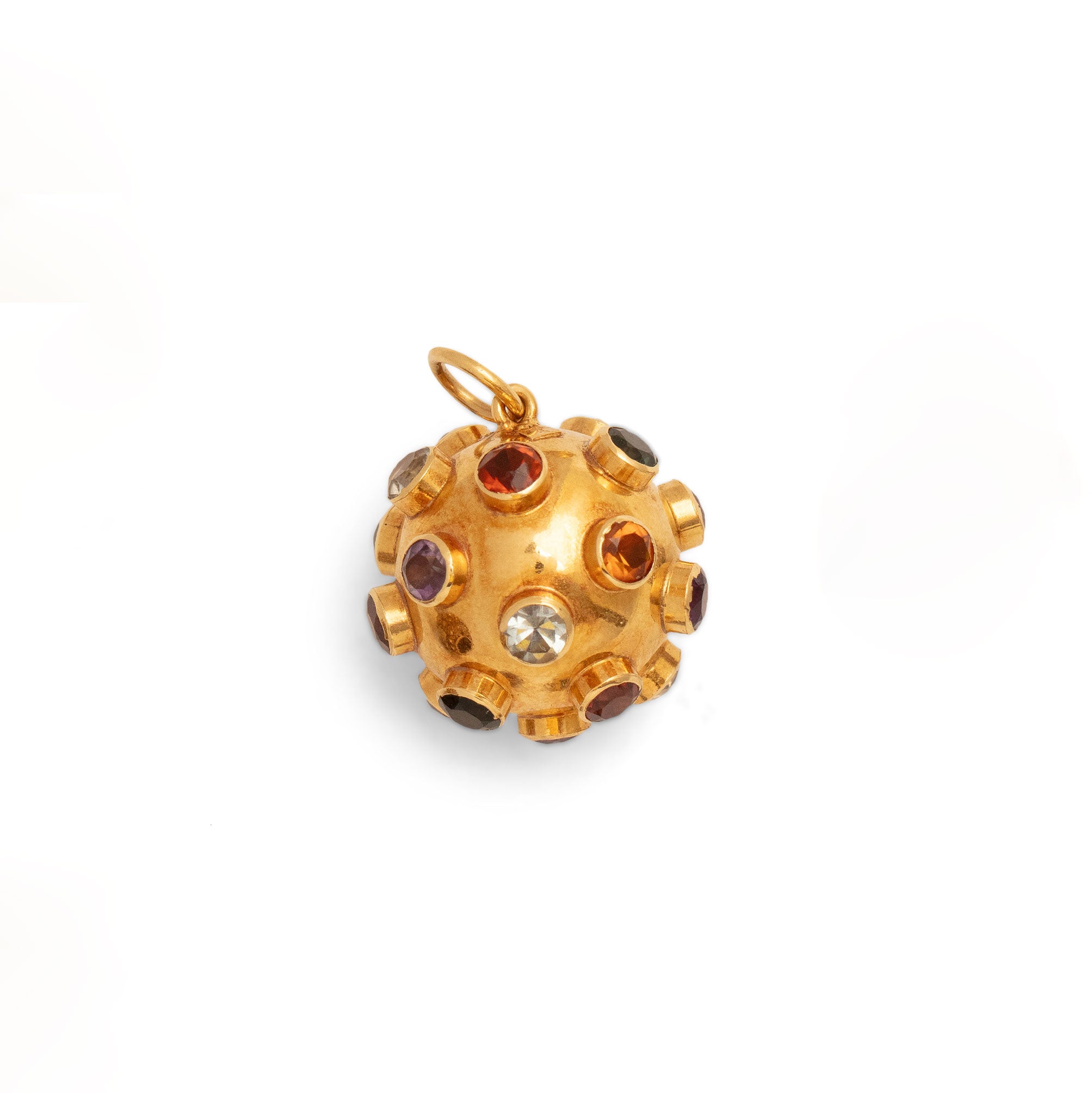 Multi-Stone and 18k Gold Sputnik Charm