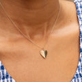 Angled 14k Gold Heart Charm
