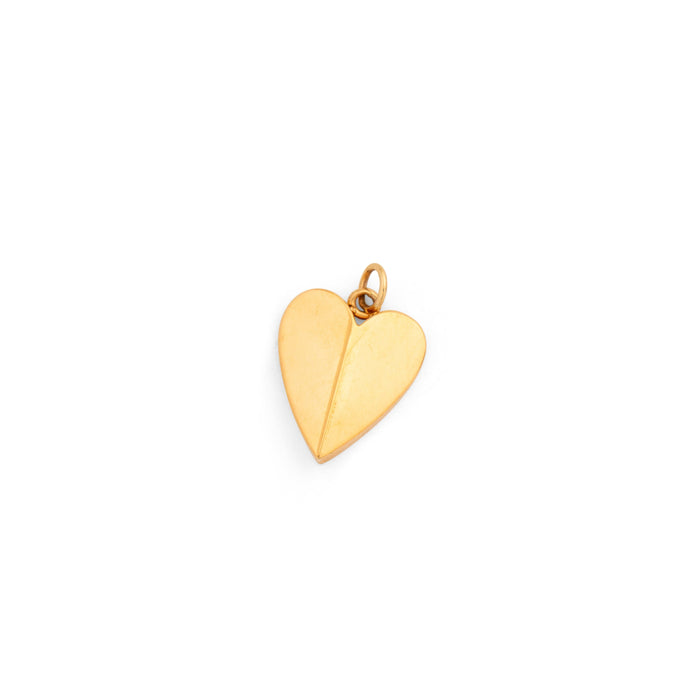 Angled 14k Gold Heart Charm