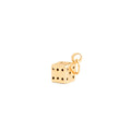 Single Dice 14k Gold Charm
