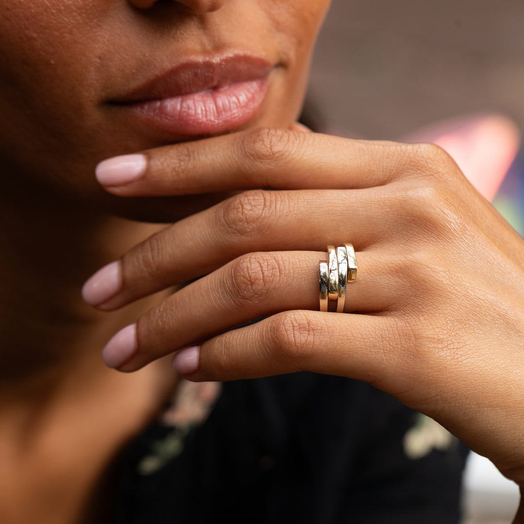 Italian 14K Yellow and White Gold Ring