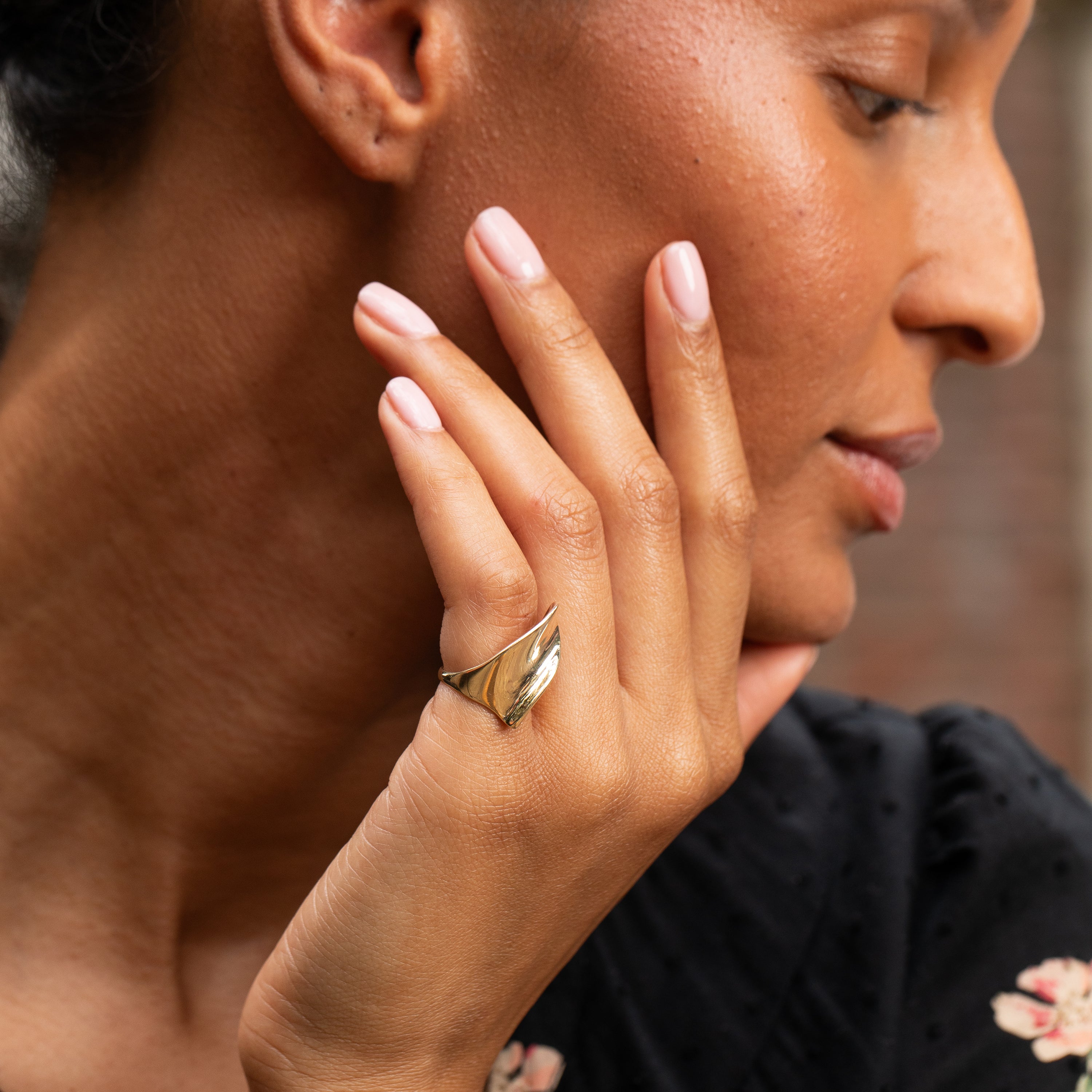 Sculptural 14K Gold Ring