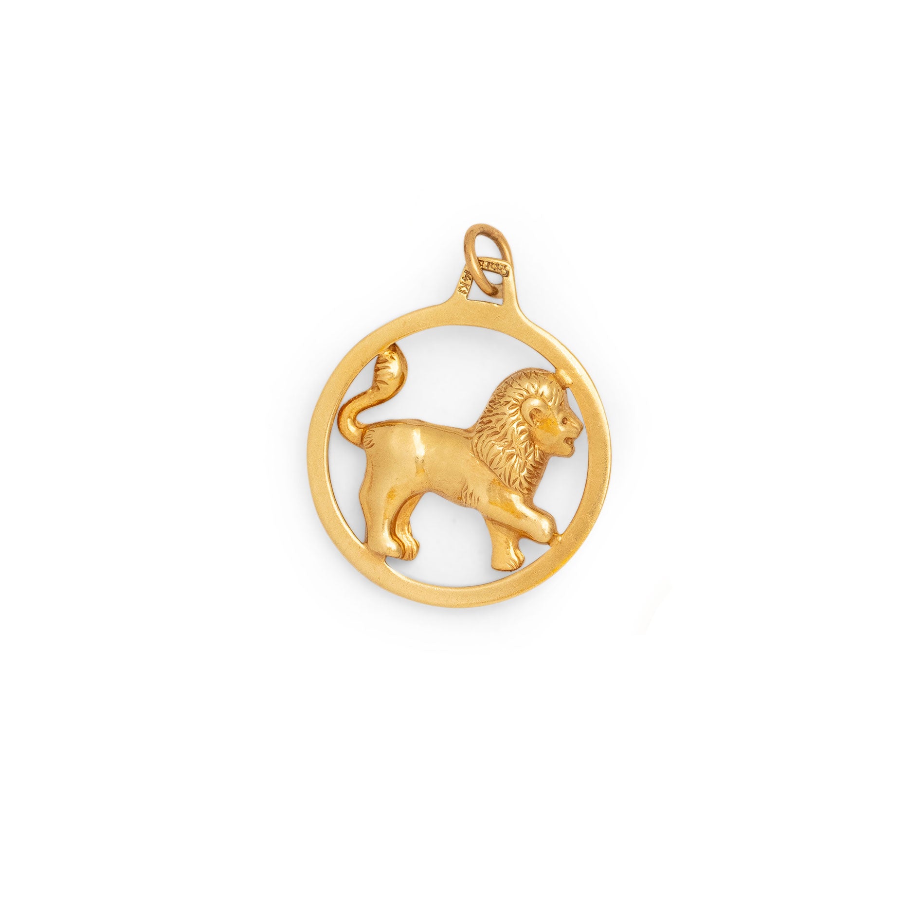 Leo Lion 14k Gold Zodiac Charm