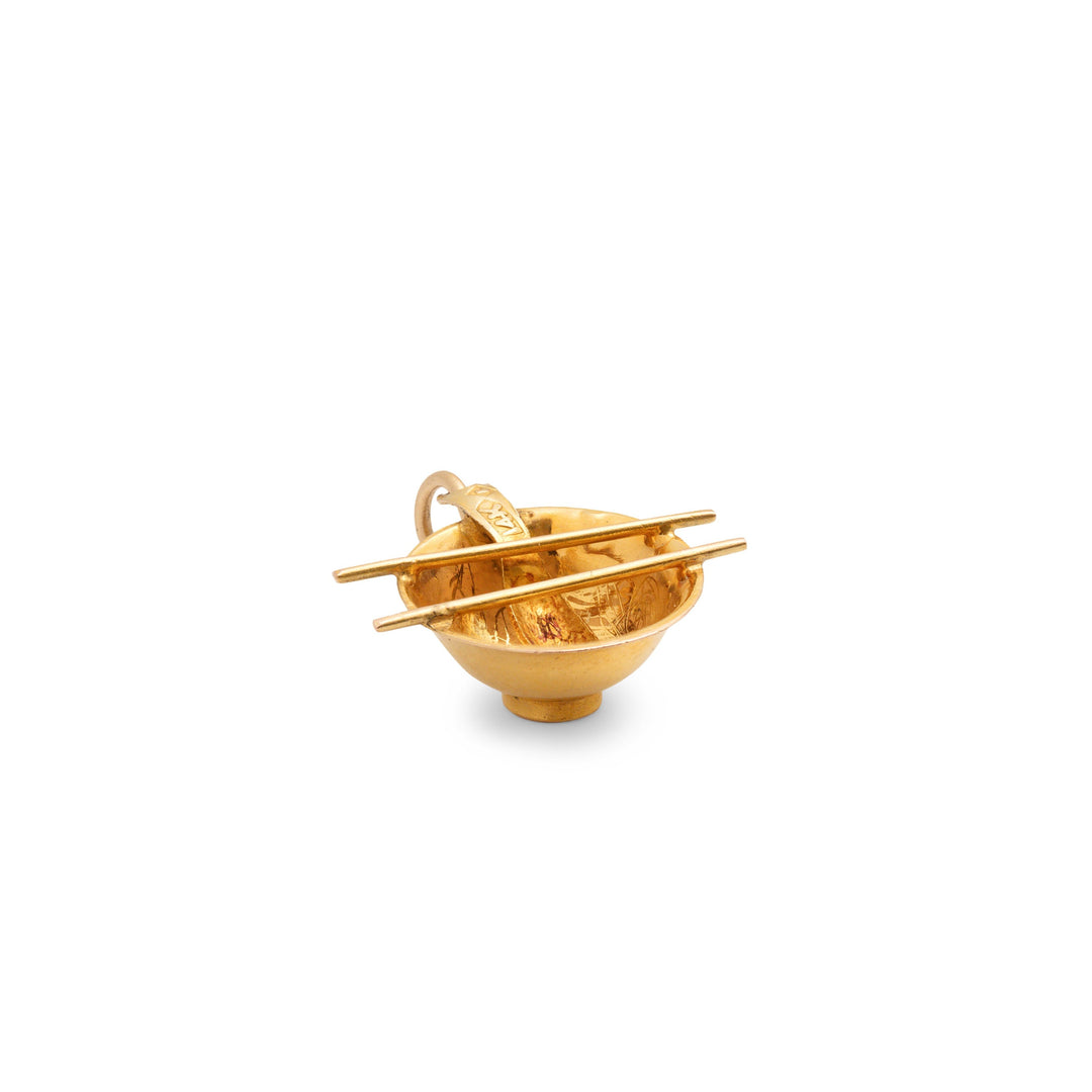 Bowl Of Noodles 14K Gold Charm