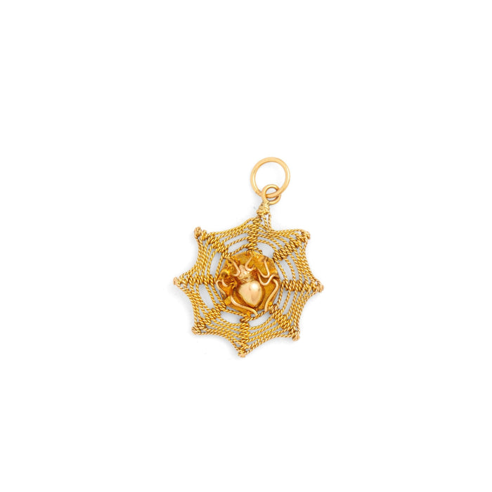 Spider Web 14K Gold Charm