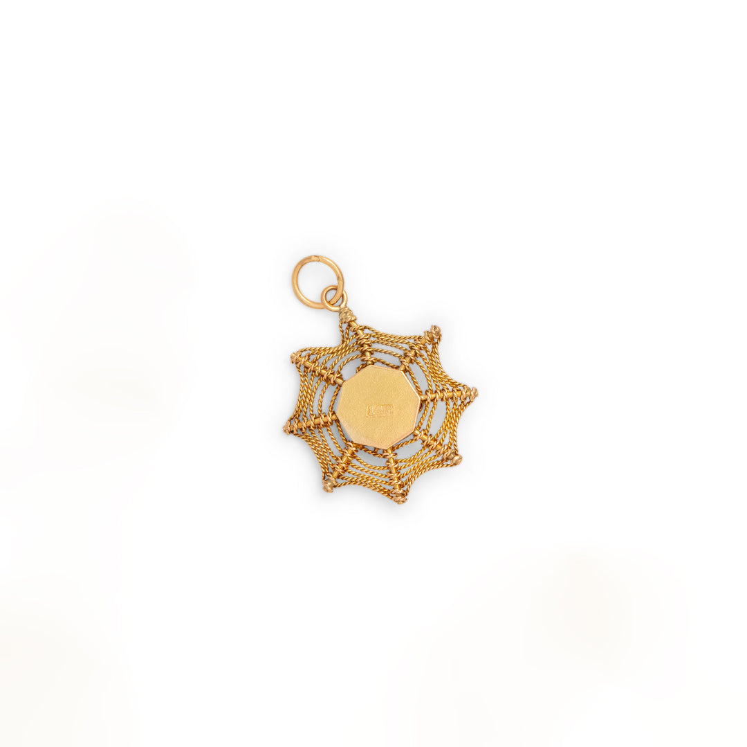 Spider Web 14K Gold Charm