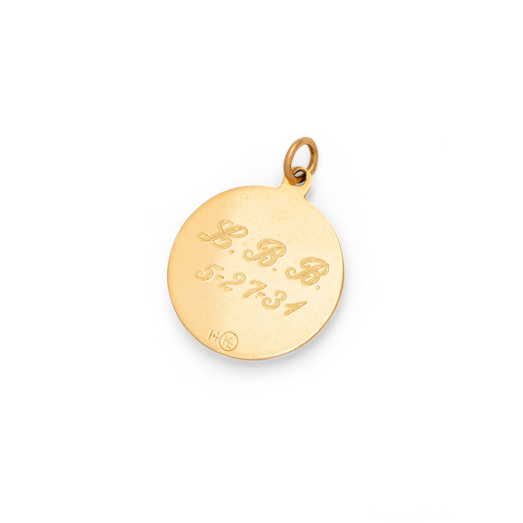 Gemini Twins 14k Gold Zodiac Disc Charm