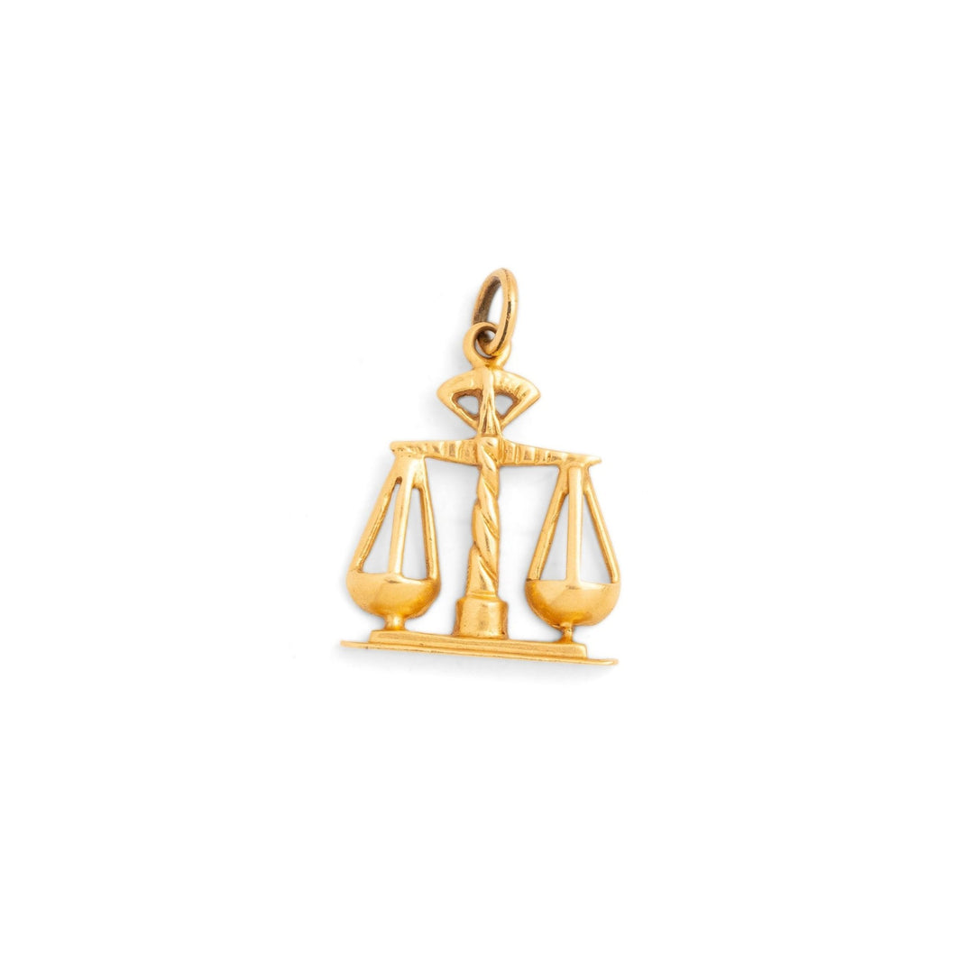 Libra Scales 14K Gold Zodiac Charm