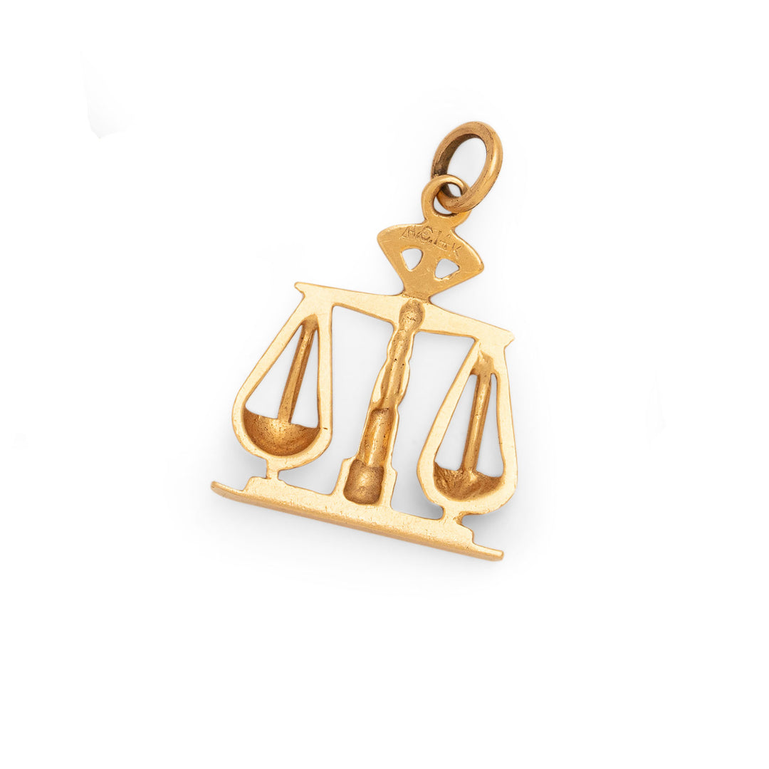 Libra Scales 14K Gold Zodiac Charm