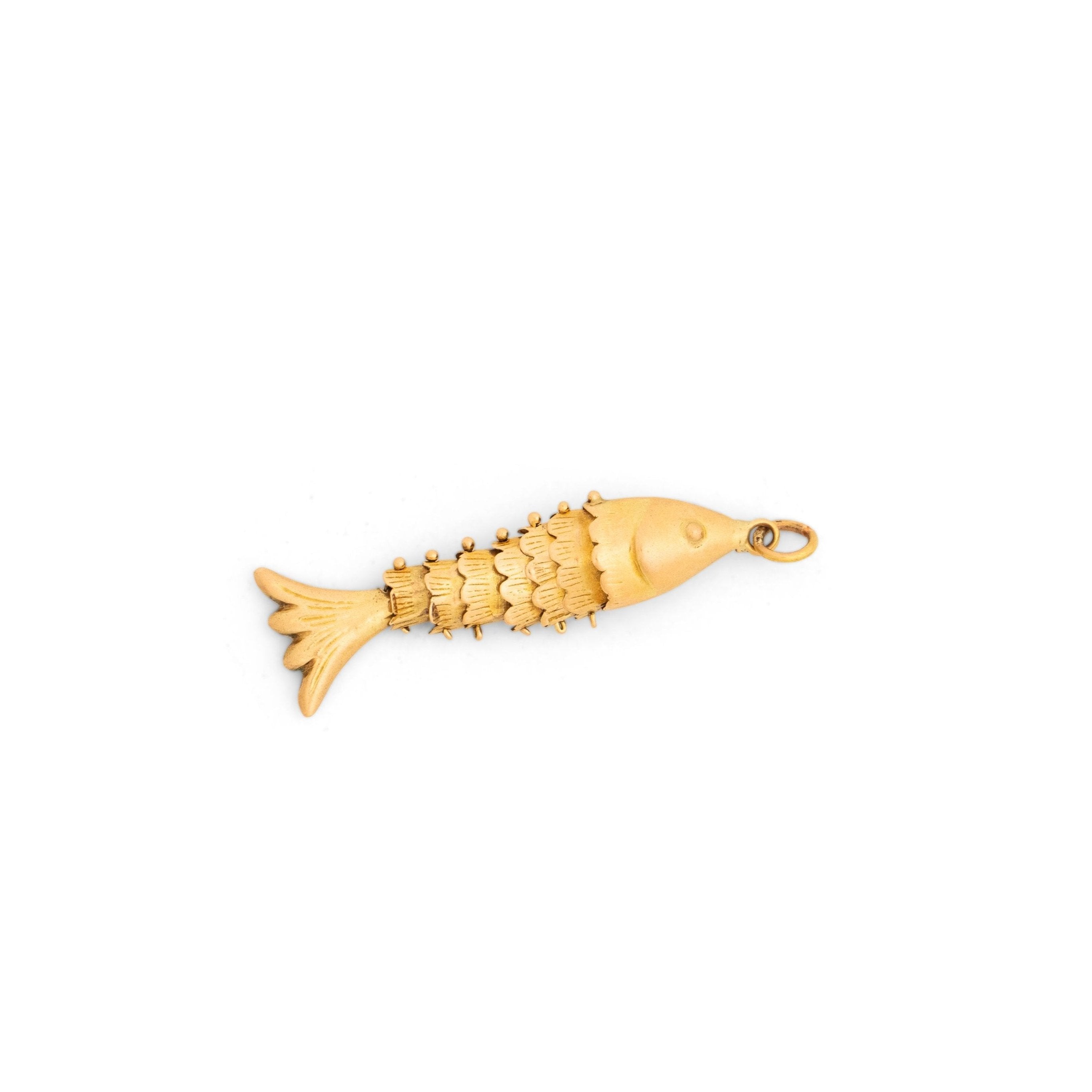 Articulated Fish 14k Gold Movable Charm