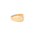 Victorian Old Mine Cut Diamond Solitaire and 18K Gold Ring