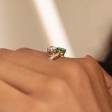 Victorian Toi Et Moi Emerald And Diamond Ring