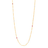 Diamond, Ruby, and 14K Gold 33" Chain Necklace