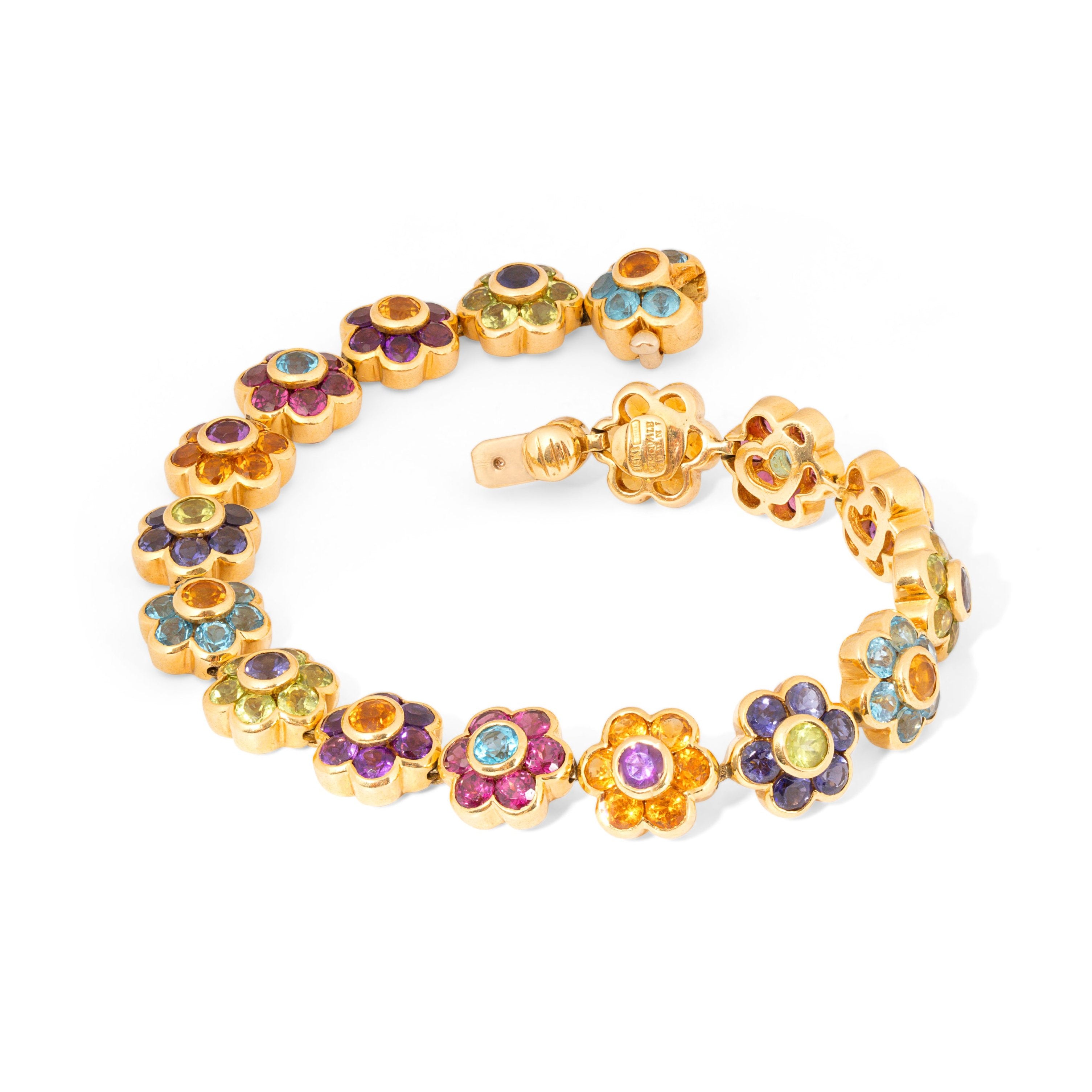 Pasquale Bruni Multi-Stone And 18K Gold Flower Link Bracelet