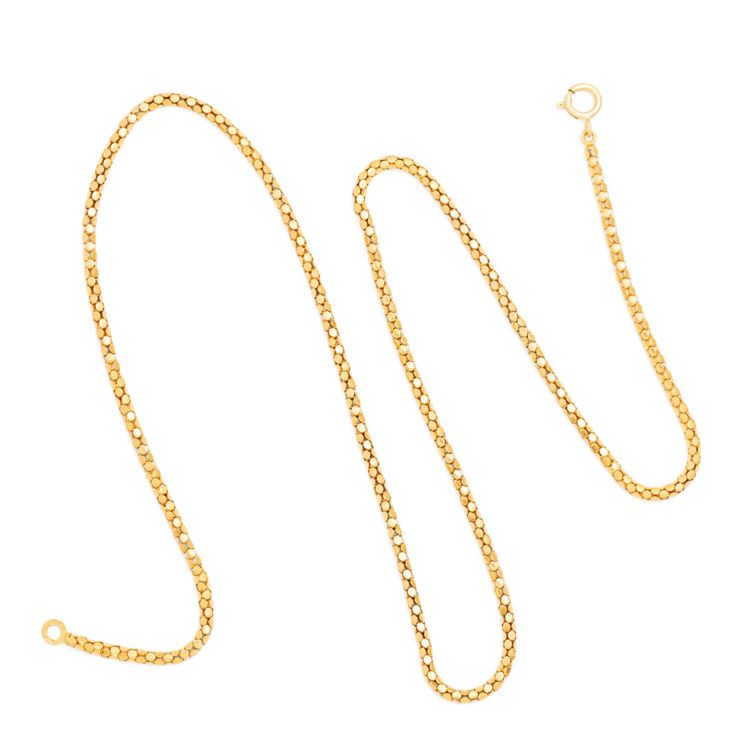 Popcorn 18K Gold 24" Chain Necklace