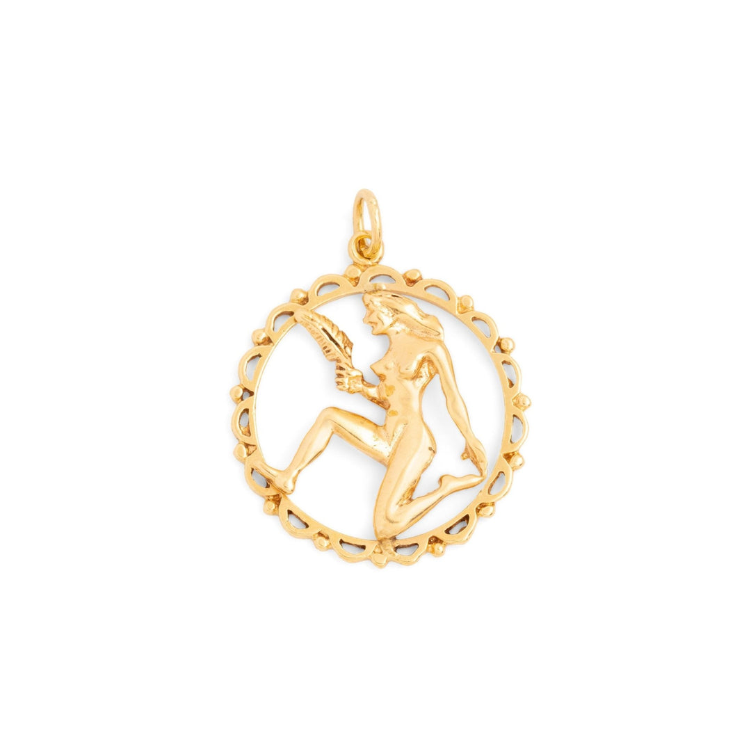 Large Virgo 14k Gold Zodiac Charm