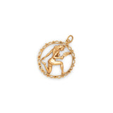 Large Virgo 14k Gold Zodiac Charm