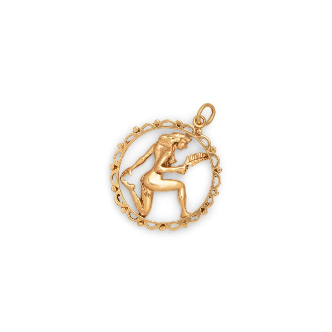 Large Virgo 14k Gold Zodiac Charm