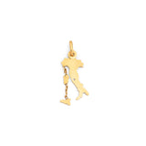 Map of Italy 18K Gold Charm