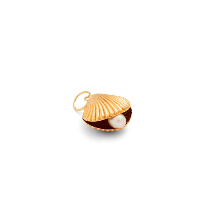 Shell and Pearl 14k Gold Charm